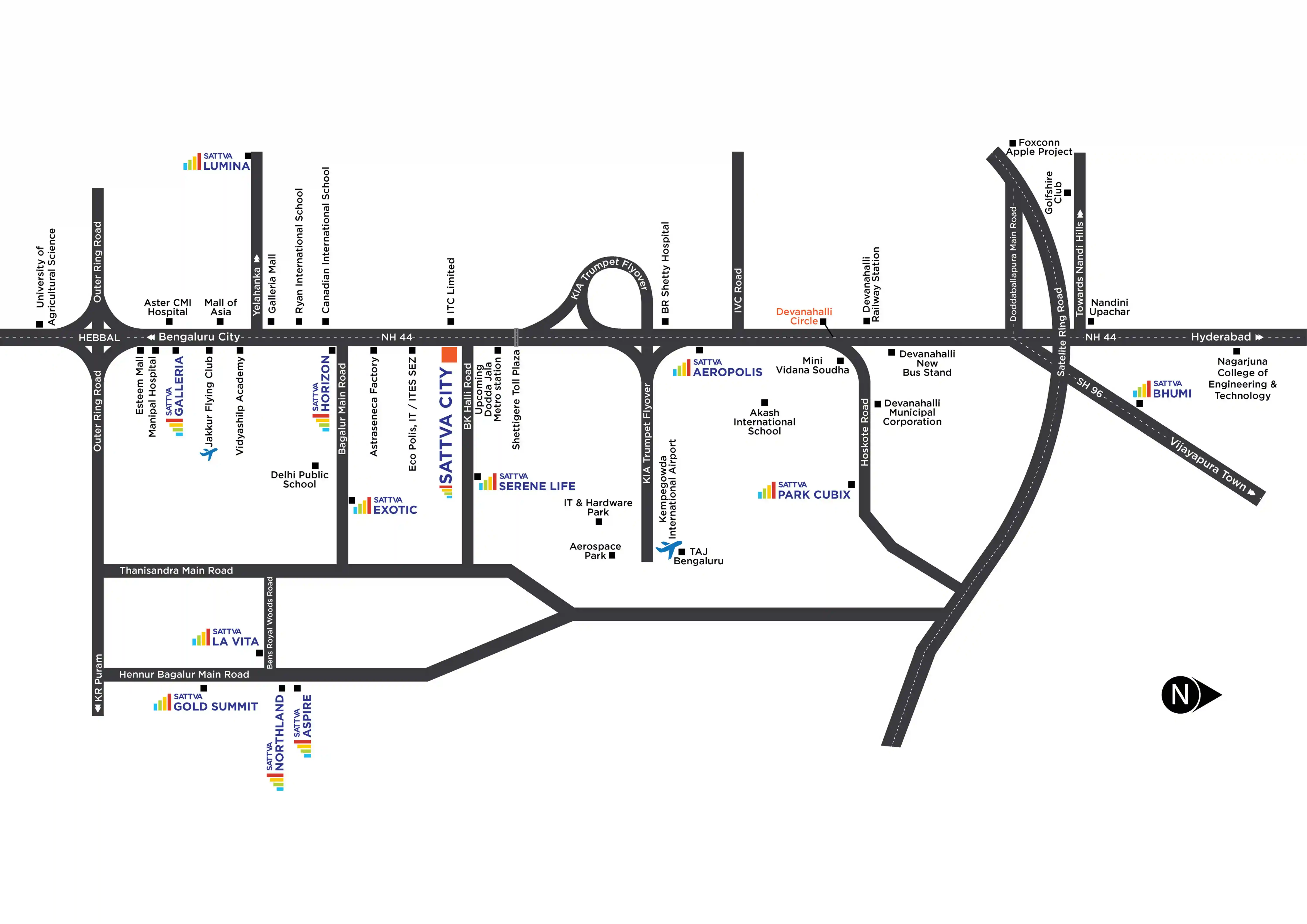 Sattva City Location